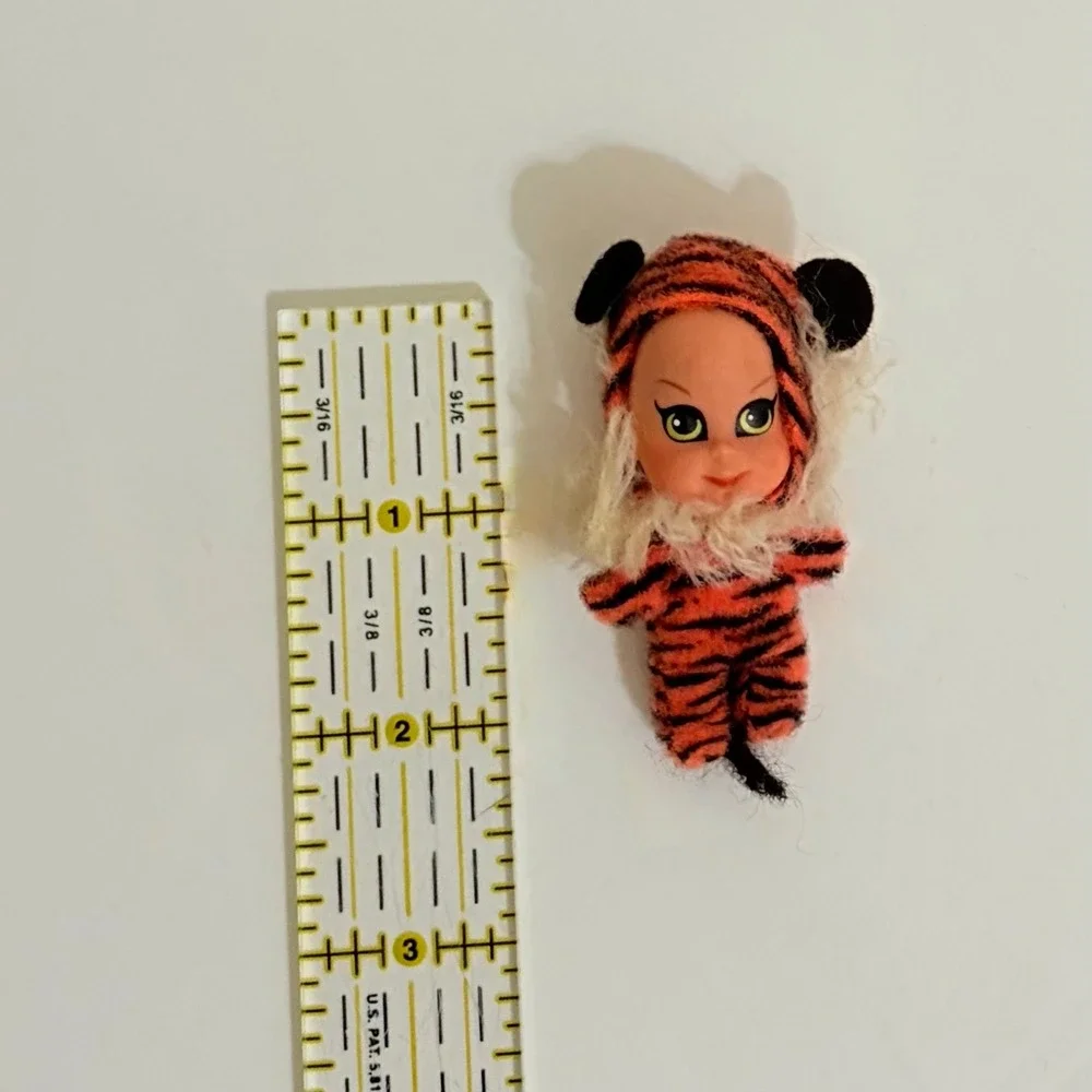 Vintage Mattel LIDDLE KIDDLES Tiny Tiger 3636 Animiddle Doll 1969 2